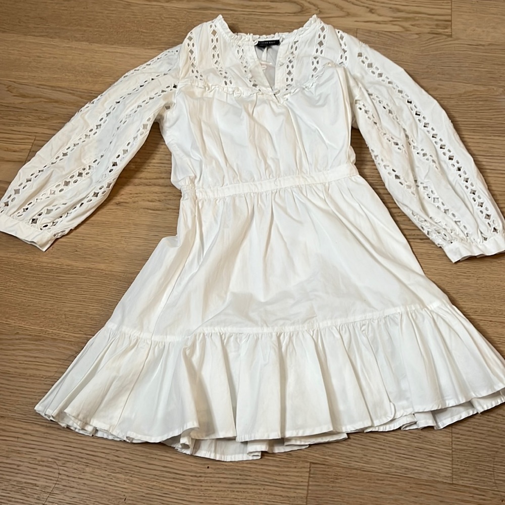 Something navy pretty ruffle minidress Nordstrom in white 2XS
